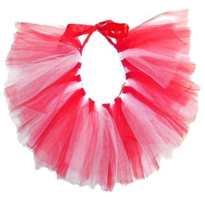 PAWPATU Team Spirit Tulle Tutu for X-Large Dogs, Handcrafted in USA, Red and White